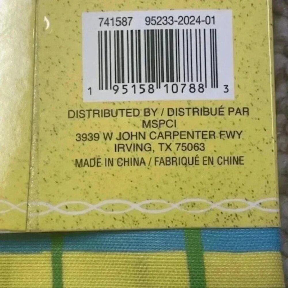 Ashland Cloth Napkins Striped (4) 100% Cotton 20" Black Blue Yellow NEW - Picture 3 of 6